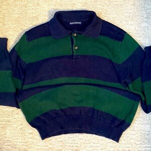 Brandy Melville One Size Navy/Green Striped Sweater.